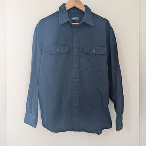 Orvis Cotton Twill Work Shirt Medium Blue Utility Button Front